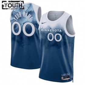 NBA Minnesota Timberwolves Trikot Personalisierung Nike 2023-24 City Edition Blau Swingman - Kinder